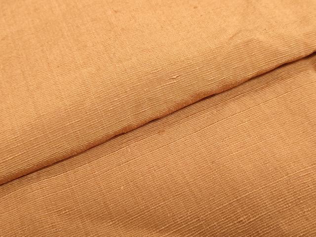平和屋着物●男性 馬乗り袴 色無地 紬地 土色 正絹 逸品 DABB0906ud