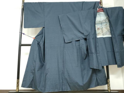 平和屋着物●男性 本場大島紬 アンサンブル 長羽織 抽象文様 キングサイズ 正絹 逸品 未使用 DABB0915ud