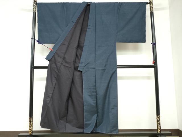 平和屋着物●男性 本場大島紬 アンサンブル 長羽織 抽象文様 キングサイズ 正絹 逸品 未使用 DABB0915ud