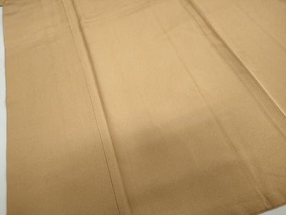 平和屋着物●上質な色無地 黄唐茶色 正絹 逸品 DABB0923ud