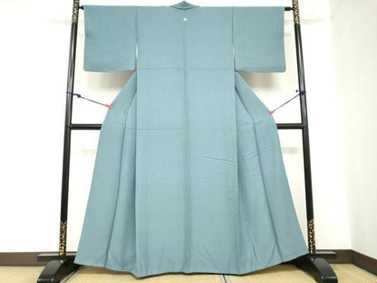 平和屋着物●上質な色無地 紋意匠 湊鼠色 正絹 逸品 DABB0924ud