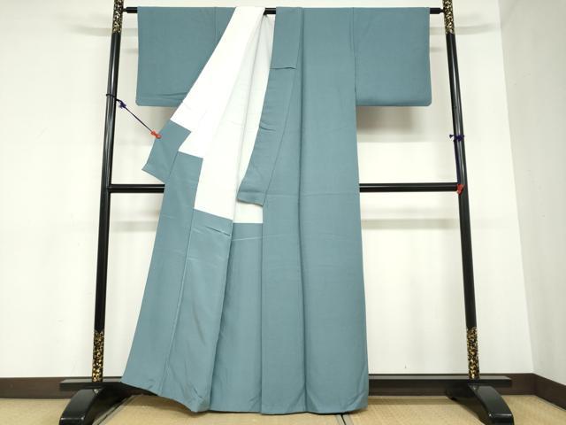 平和屋着物●上質な色無地 紋意匠 湊鼠色 正絹 逸品 DABB0924ud