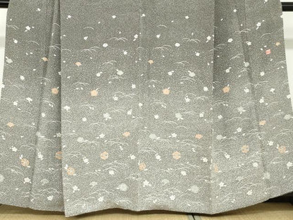 平和屋着物●二代目 川村久太郎 訪問着 舞花文 たたき染め 正絹 逸品 DABB0926ud