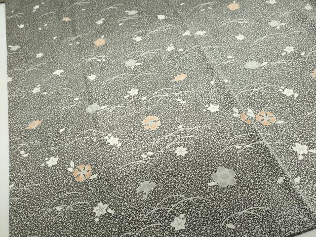 平和屋着物●二代目 川村久太郎 訪問着 舞花文 たたき染め 正絹 逸品 DABB0926ud