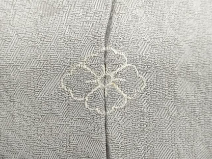平和屋着物●上質な色無地 花唐草地紋 銀鼠色 正絹 逸品 DABB0928ud