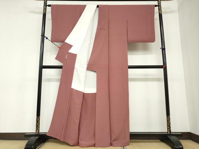 平和屋着物●ファッションデザイナー 花井幸子　色無地　蘇芳香色　証紙付き　正絹　逸品　DABB0932ud