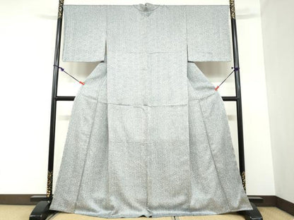 平和屋着物●名門　藤娘きぬたや・総絞り　杢目絞り　小紋　霞文　正絹　逸品　未使用　DABB0933ud