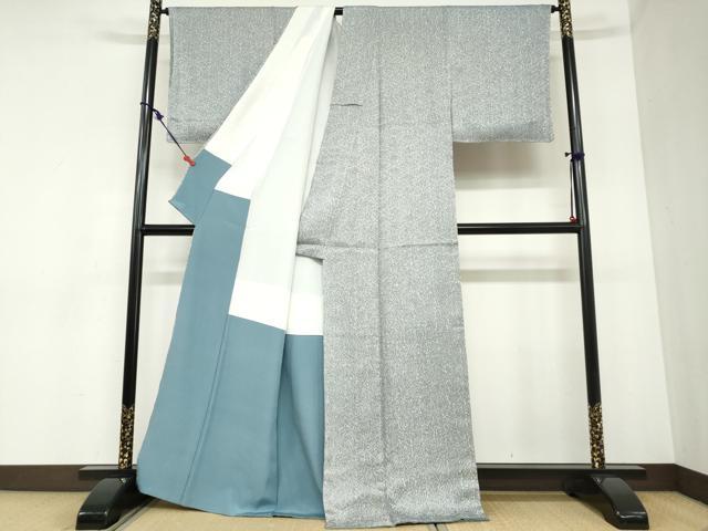 平和屋着物●名門　藤娘きぬたや・総絞り　杢目絞り　小紋　霞文　正絹　逸品　未使用　DABB0933ud