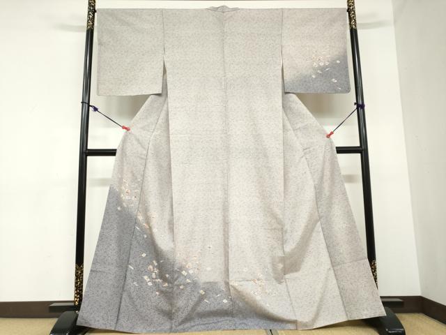 平和屋着物●訪問着　江戸小紋　紬地　宝尽くし文　扇面文　正絹　逸品　DABB0940ud