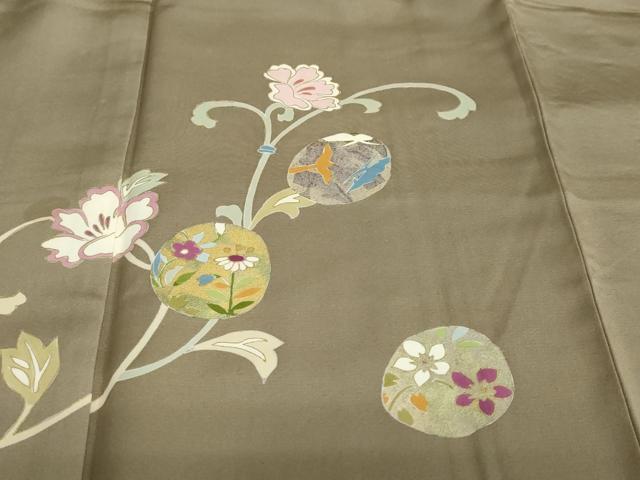 平和屋着物●訪問着　作家物　草花丸文　金彩　正絹　逸品　DABB0942ud