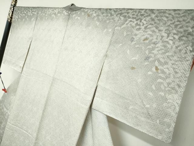 平和屋着物●訪問着　総絞り　刺繍　舞椿文　銀彩　正絹　逸品　DABB0957ud