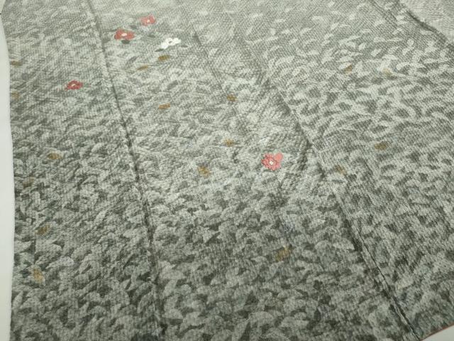 平和屋着物●訪問着　総絞り　刺繍　舞椿文　銀彩　正絹　逸品　DABB0957ud