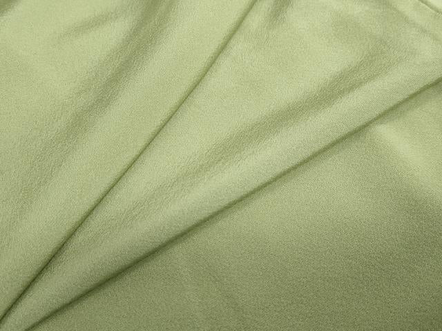 平和屋着物●上質な色無地　松葉色　正絹　逸品　DABB0958ud