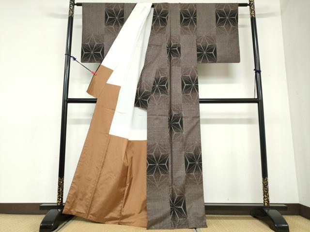 平和屋着物●本場大島紬　9マルキ　麻の葉文様　正絹　逸品　DABB0962ud