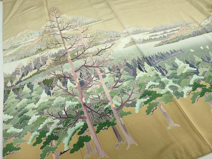 平和屋着物●本加賀友禅作家　酉川健一　色留袖　飛鳥風景文　まるやま扱い　正絹　逸品　DABB0968ud