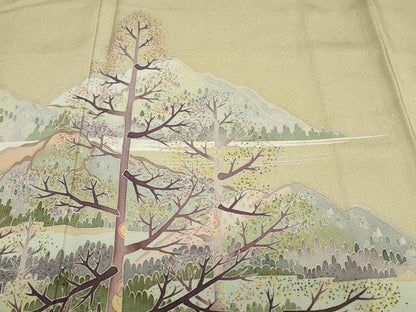 平和屋着物●本加賀友禅作家　酉川健一　色留袖　飛鳥風景文　まるやま扱い　正絹　逸品　DABB0968ud