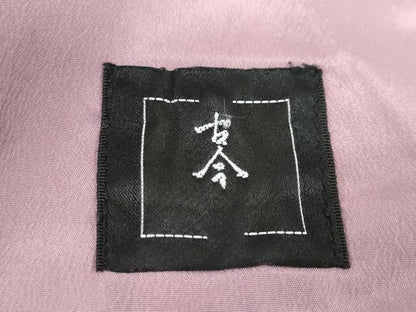平和屋着物●小紋　手毬草花文　黒地　洗える着物　DABB0973ud