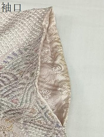 平和屋着物●訪問着　総絞り　刺繍　道長吉祥草花文　金彩　正絹　逸品　DABB0994ud