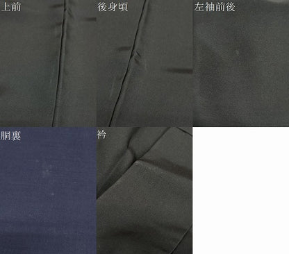 平和屋着物●男性　黒紋付　正絹　逸品　DABB0995ud