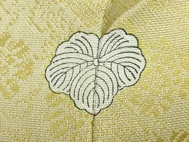 平和屋着物●上質な色無地 更紗花唐草地紋 淡黄色 正絹 逸品 未使用 DABB0999ud