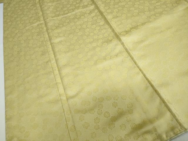 平和屋着物●上質な色無地 更紗花唐草地紋 淡黄色 正絹 逸品 未使用 DABB0999ud
