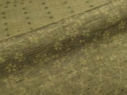平和屋着物●訪問着 紬地 横段草花文 正絹 逸品 DABB1000ud