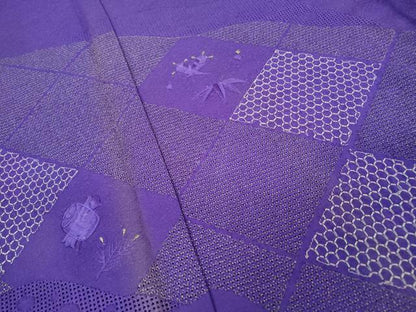 平和屋着物▼中国三大刺繍 スワトウ刺繍 汕頭刺繍 総刺繍 訪問着 宝尽くし 銀糸 正絹 逸品 DABB1080fe