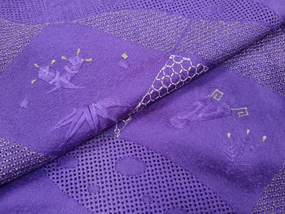 平和屋着物▼中国三大刺繍 スワトウ刺繍 汕頭刺繍 総刺繍 訪問着 宝尽くし 銀糸 正絹 逸品 DABB1080fe