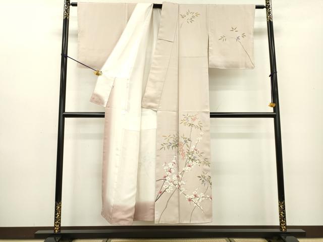 平和屋着物●本加賀友禅作家　金丸充夫　訪問着　南天枝梅　松坂屋扱い　正絹　逸品　DABB1126fe