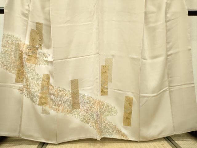 平和屋着物▼訪問着　刺繍　短冊吉祥花文　暈し染　金銀彩　鈴乃屋扱い　正絹　逸品　DABB1307fe