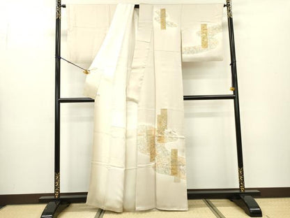 平和屋着物▼訪問着　刺繍　短冊吉祥花文　暈し染　金銀彩　鈴乃屋扱い　正絹　逸品　DABB1307fe