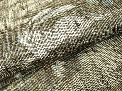 平和屋着物▽六通柄袋帯 スリーシーズン 春夏秋 紙布 跳兎 千鳥 金糸 正絹 逸品 DABB1434fe