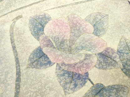 平和屋着物▼博多織 鵬翔 太鼓柄袋帯 ふくれ織 枝花 金彩 金通し地 正絹 逸品 DABB1462fe