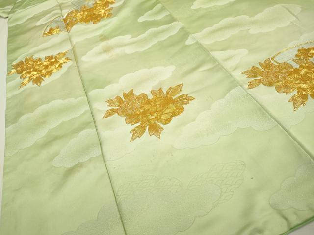 平和屋着物▼訪問着 駒刺繍 地紙花文 暈し染 金銀糸 正絹 逸品 DABB1575fe