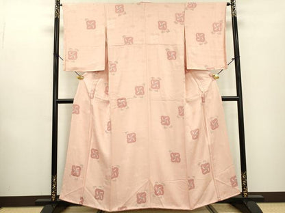 平和屋着物▼上質な小紋 絞り 地紋起こし 草花 正絹 逸品 DABB1610fe