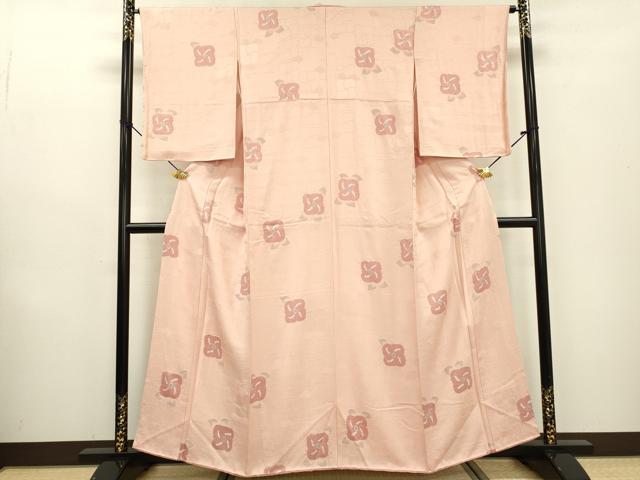 平和屋着物▼上質な小紋 絞り 地紋起こし 草花 正絹 逸品 DABB1610fe