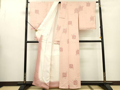 平和屋着物▼上質な小紋 絞り 地紋起こし 草花 正絹 逸品 DABB1610fe