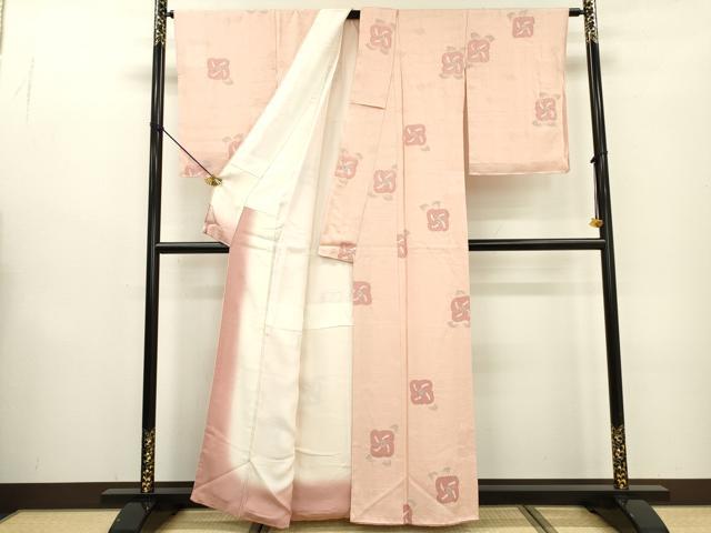 平和屋着物▼上質な小紋 絞り 地紋起こし 草花 正絹 逸品 DABB1610fe