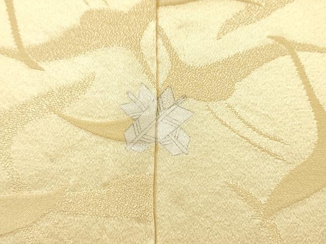平和屋着物▼上質な色無地　飛鶴地紋　浅黄色　正絹　逸品　DABB1615fe