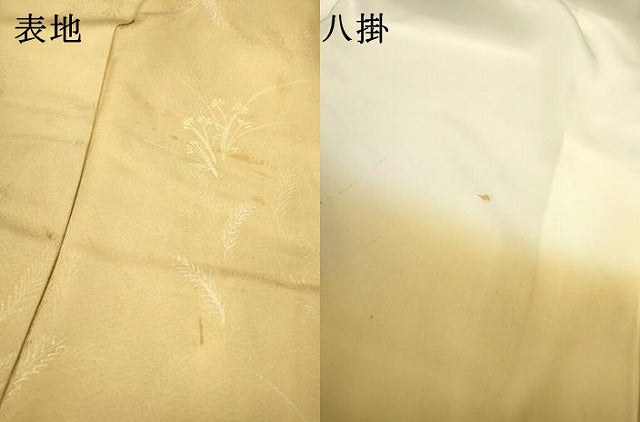 平和屋着物▼上質な小紋 地紋起こし 草花 暈し染 正絹 逸品 DABB1631fe