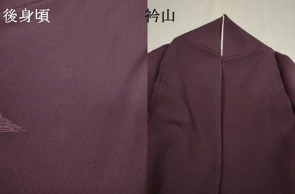平和屋着物▼訪問着 総刺繍 立波菱文 金糸 滅紫色 正絹 逸品 DABB1638fe