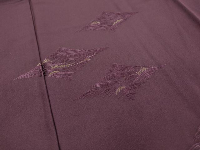 平和屋着物▼訪問着 総刺繍 立波菱文 金糸 滅紫色 正絹 逸品 DABB1638fe