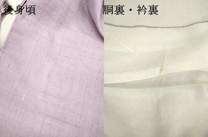 平和屋着物●生紬 浅紫色 正絹 逸品 DABB1665fe