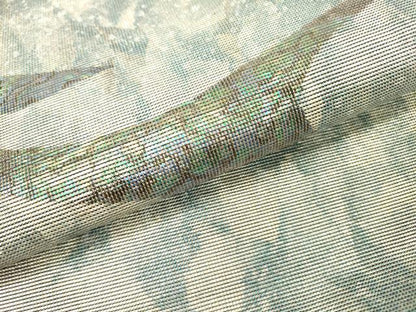 平和屋着物▼太鼓柄袋帯 作家物 螺鈿箔 箔散らし 銀彩 正絹 逸品 DABB1726fe
