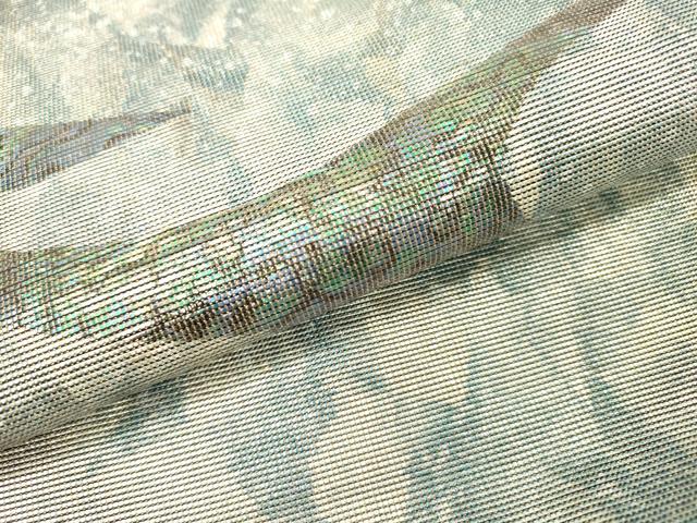 平和屋着物▼太鼓柄袋帯 作家物 螺鈿箔 箔散らし 銀彩 正絹 逸品 DABB1726fe