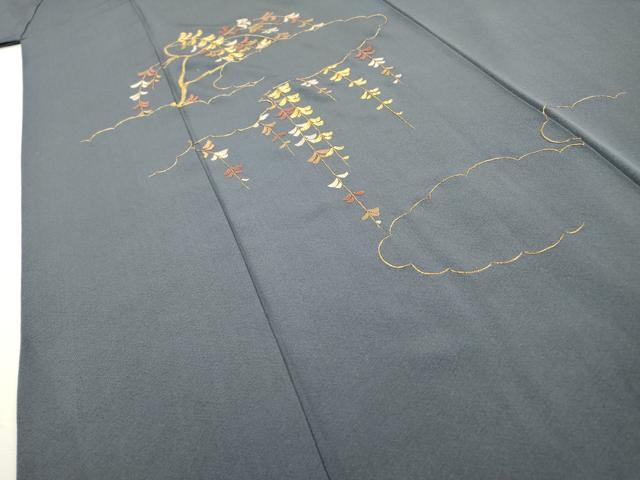 平和屋着物▼豪華色留袖　駒刺繍　総刺繍　雲取り枝垂れ花文　金彩　正絹　逸品　DABB1922fe