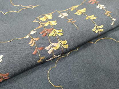 平和屋着物▼豪華色留袖　駒刺繍　総刺繍　雲取り枝垂れ花文　金彩　正絹　逸品　DABB1922fe