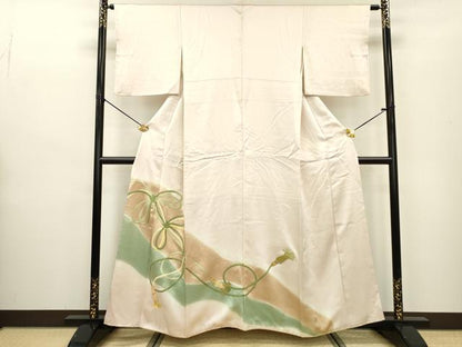 平和屋着物▼豪華色留袖 駒刺繍 総刺繍 結び紐 正絹 逸品 DABB1923fe