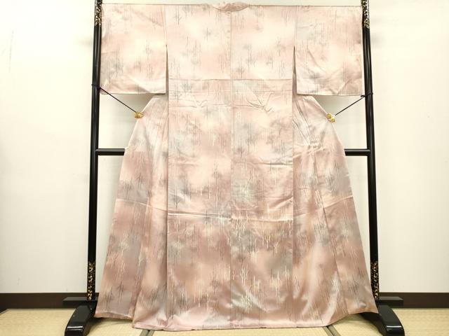 平和屋着物▼上質な小紋 木立ち 暈し染 正絹 逸品 DABB1931fe