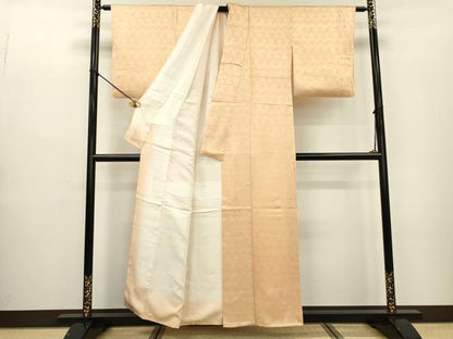 平和屋着物▼上質な色無地 流水地紋 雄黄色 正絹 逸品 DABB1932fe
